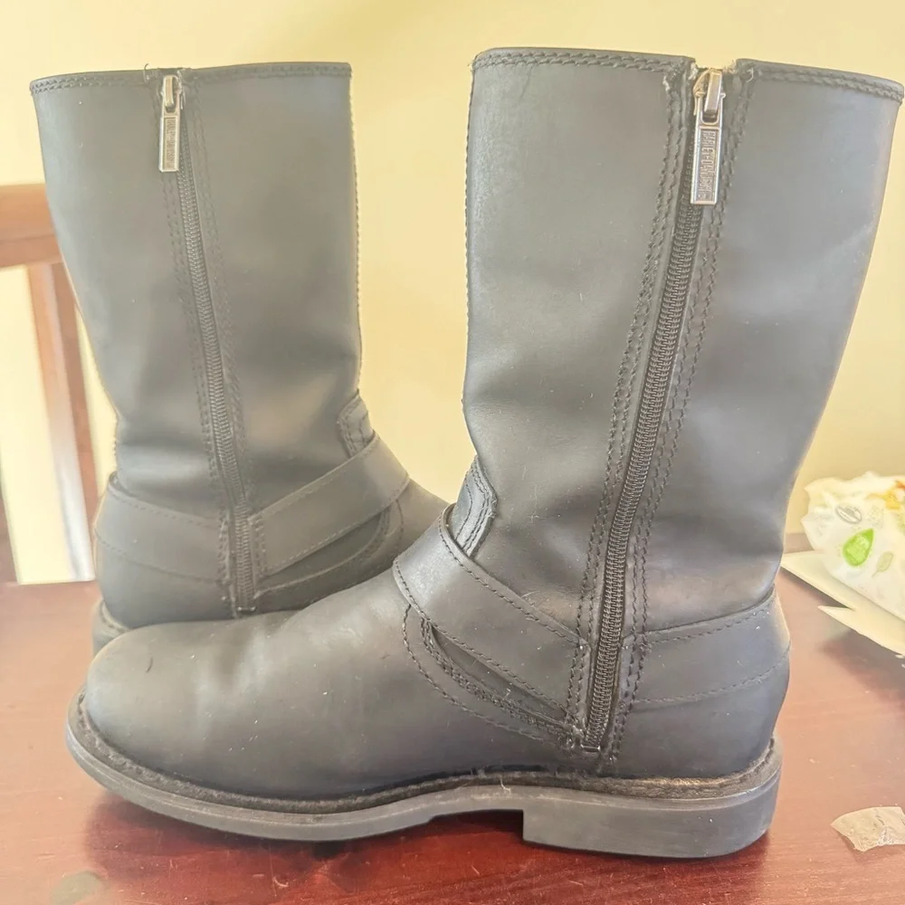Harley Davidson Cortez Harness men’s black leather motorcycle biker boots 8.5